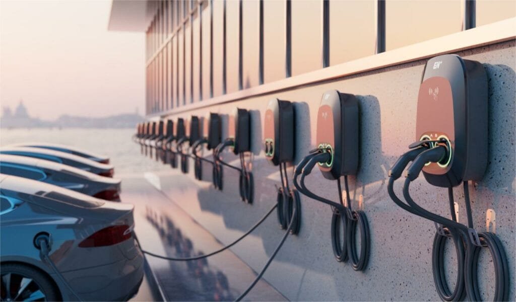 recharger des véhicules électriques sur une borne de recharge