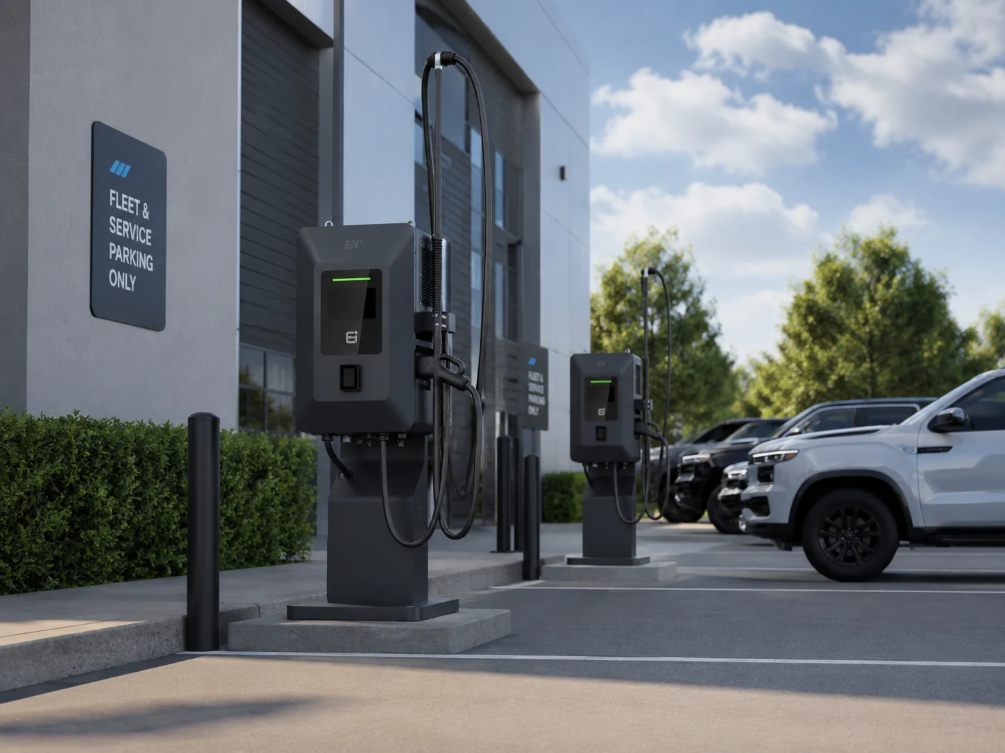 Mobox in a fleet or service parking scene