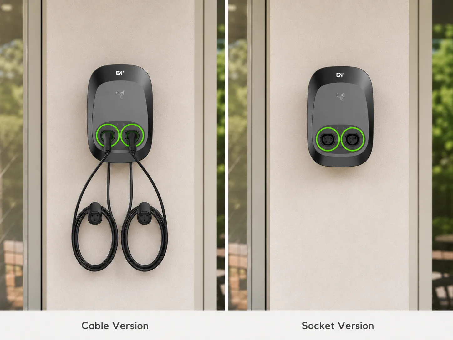 Nano Duo Type 2 socket and cable configuration options